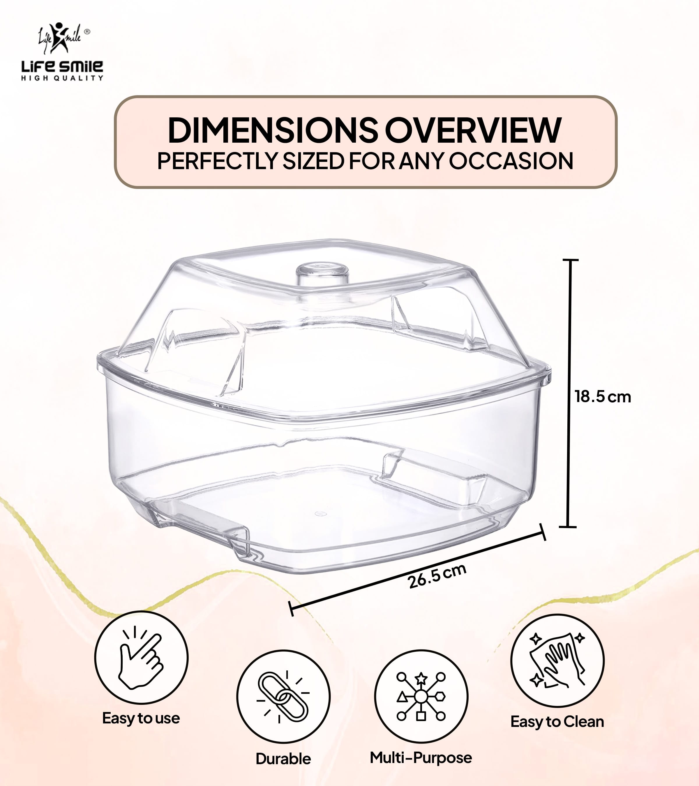 Acrylic Salad on Ice Bowl with Lid Removable Serving Tray