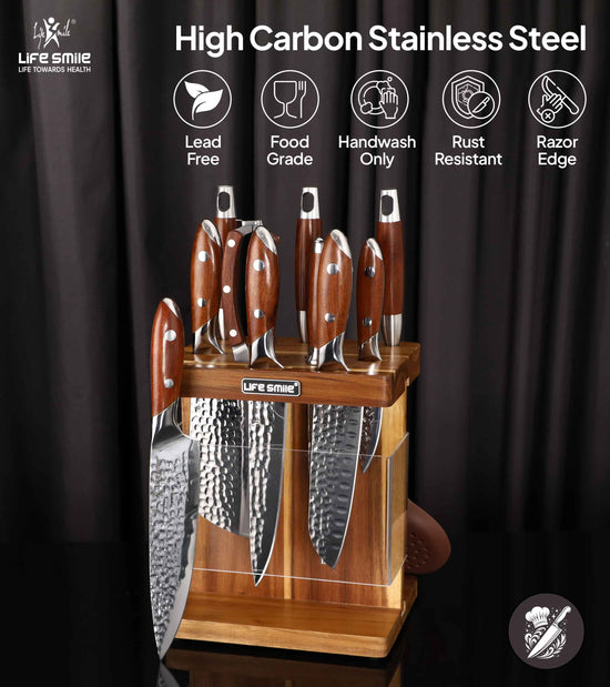 Stainless Steel Kitchen Knife Set Big Size with Stand