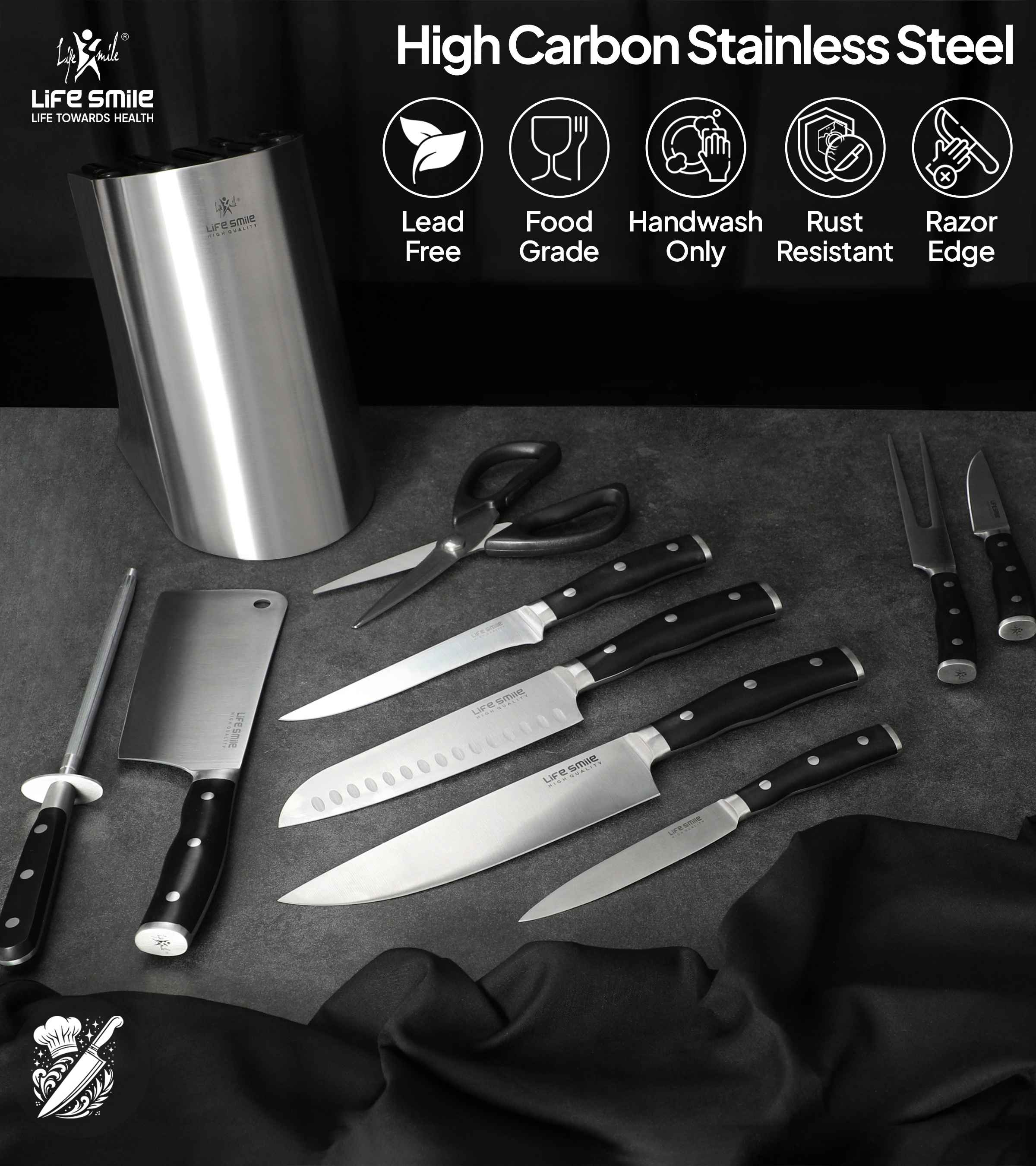 Cooking Knife Set Stainless Steel for Kitchen Chef Knife Set