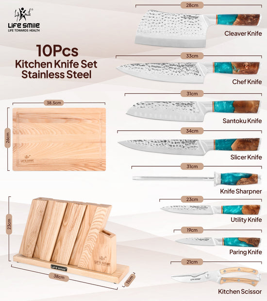 Luxury Kitchen Knife Set with Stand and Chopping Board