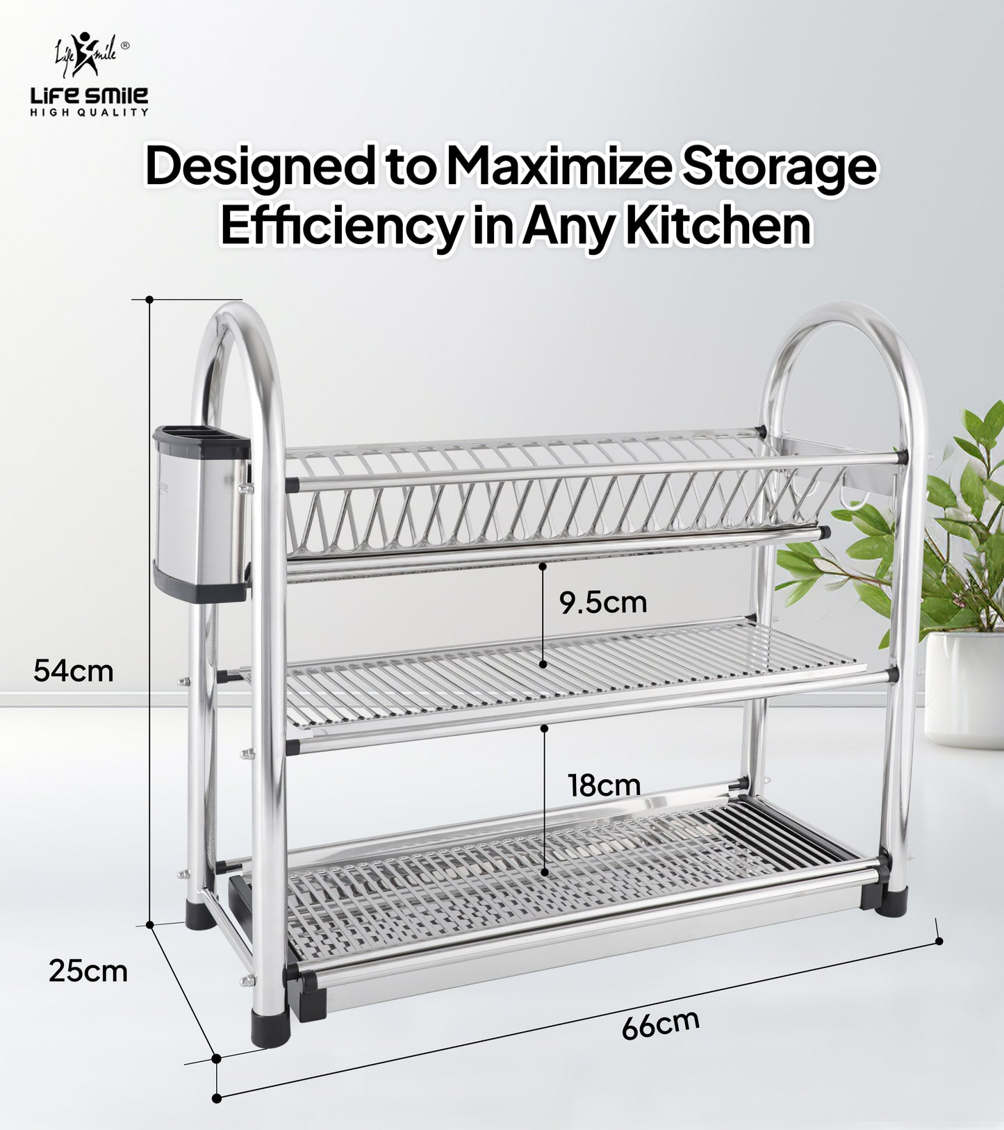 Dish Rack 3 Tier High Quality Stainless Steel for Kitchen Counter