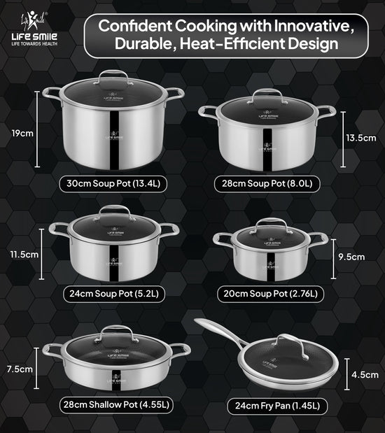 Stainless Steel Cookware Scratch Resistant Pots Pans