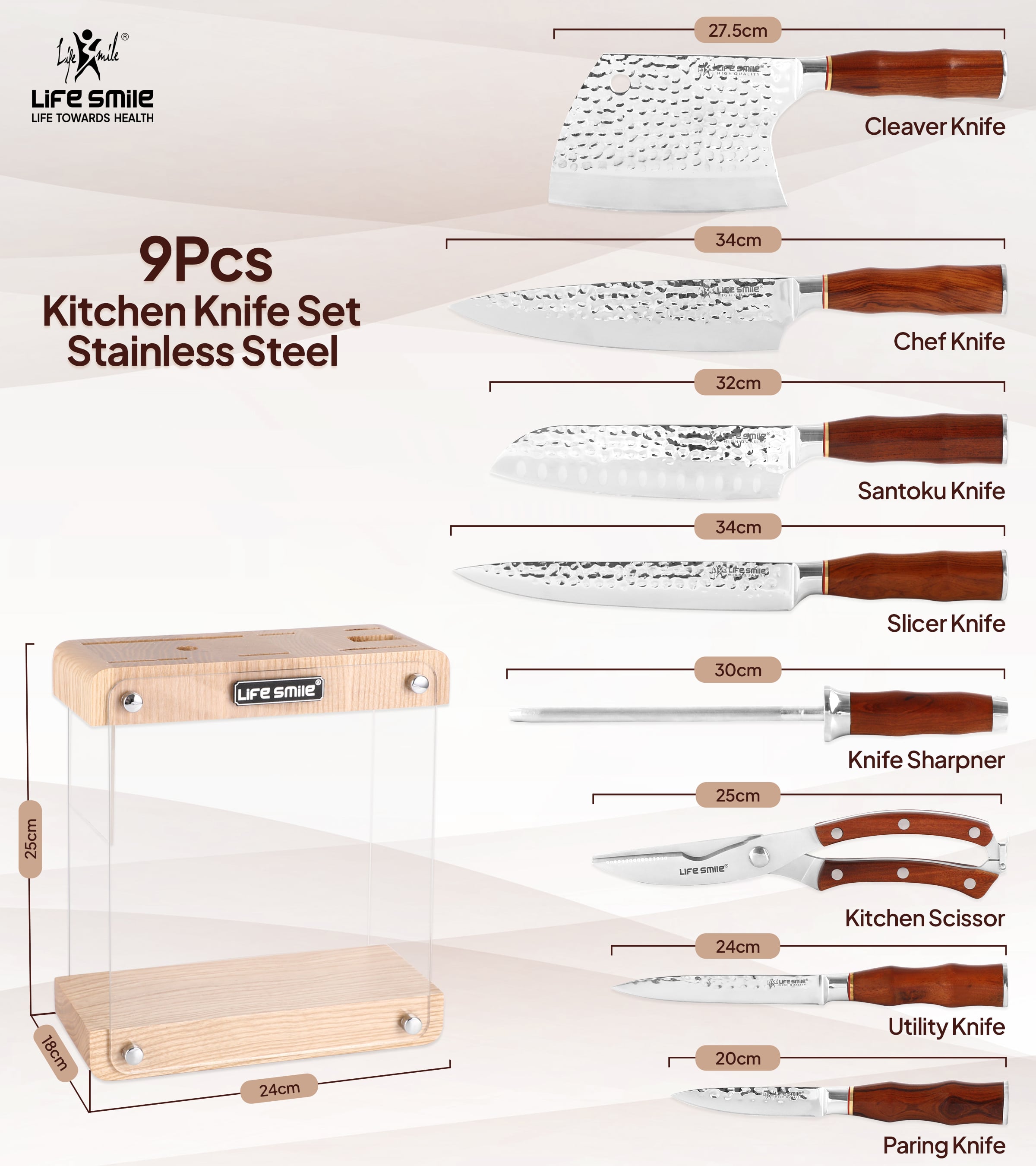 Best Cooking Knife Set with Stand and Knife Sharpner