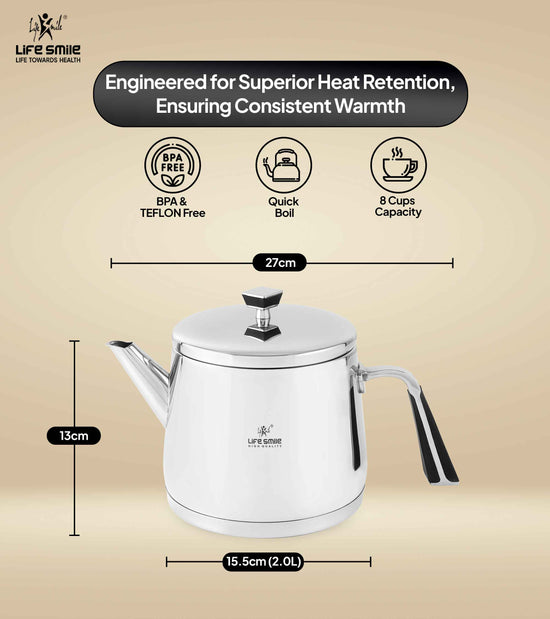 Stainless Steel Tea Kettle with Induction Bottom for Kitchen