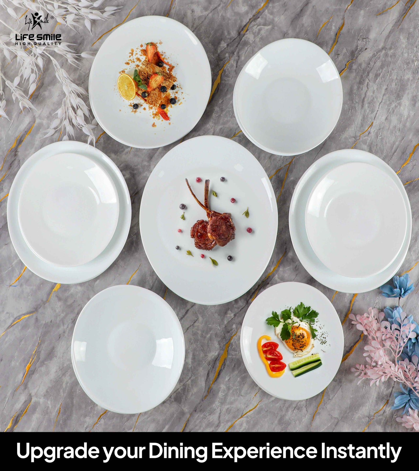 Dinner Set White Color 20 Pieces Dinnerware for Kitchen