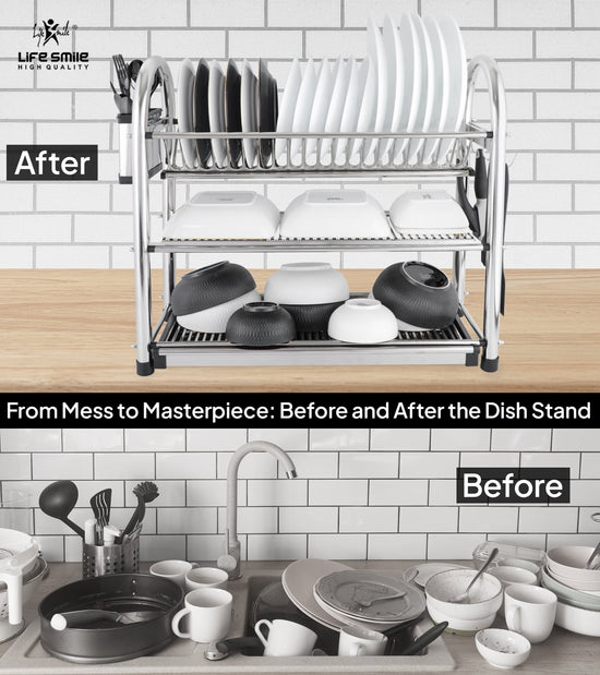 Dish Rack 3 Tier High Quality Stainless Steel for Kitchen Counter