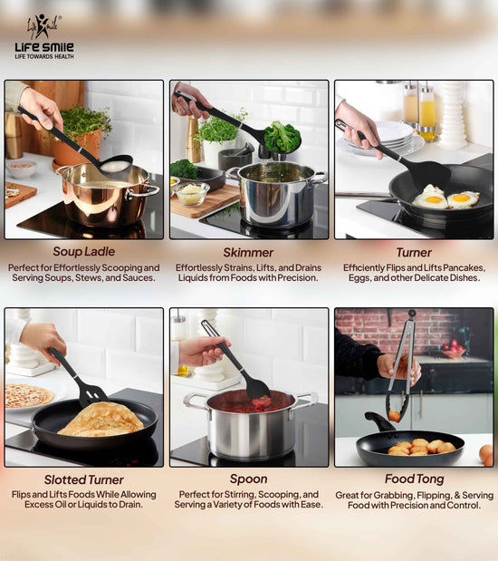 Kitchen Cooking Utensils and Tools with Ladle and Skimmer