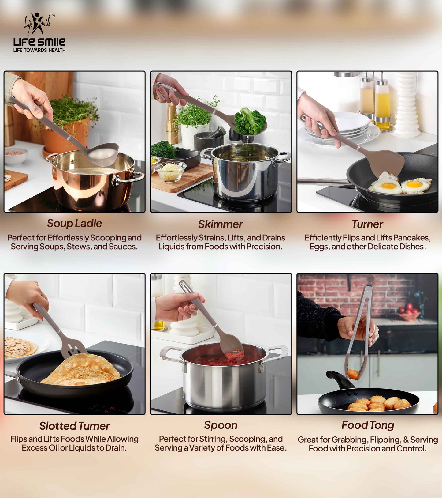 Kitchen Cooking Utensils and Tools with Ladle and Skimmer