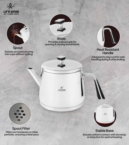 Stainless Steel Tea Kettle with Induction Bottom for Kitchen