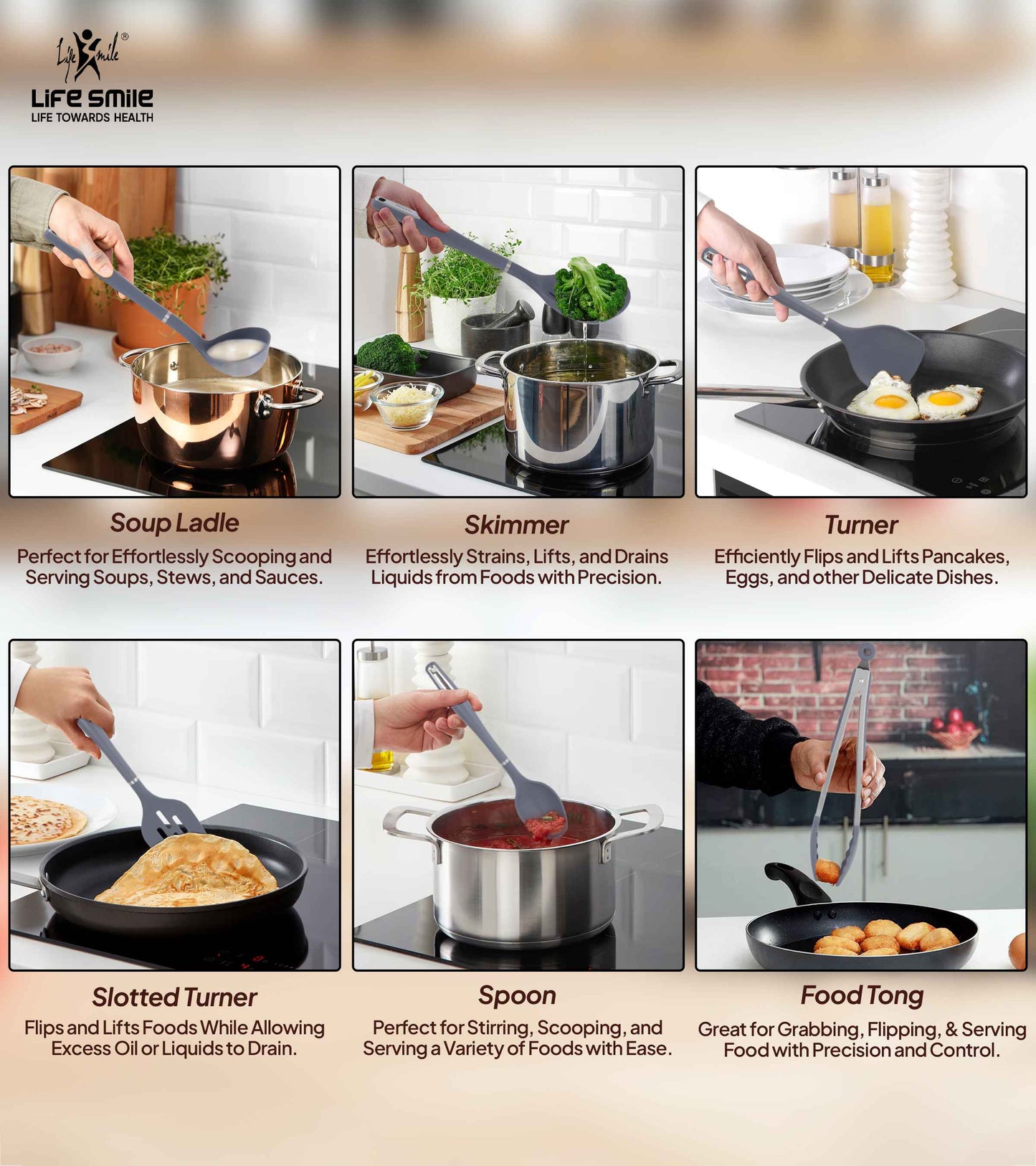 Kitchen Cooking Utensils and Tools with Ladle and Skimmer