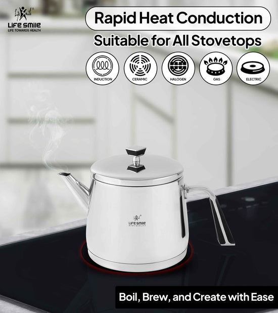 Stainless Steel Tea Kettle with Induction Bottom for Kitchen