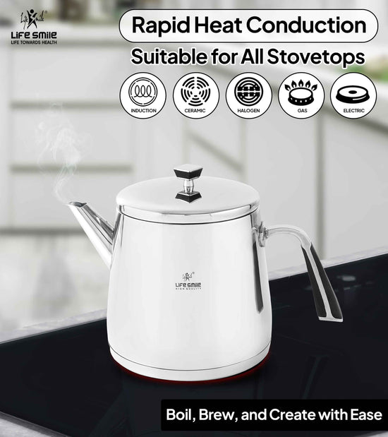 Stainless Steel Tea Kettle with Induction Bottom for Kitchen