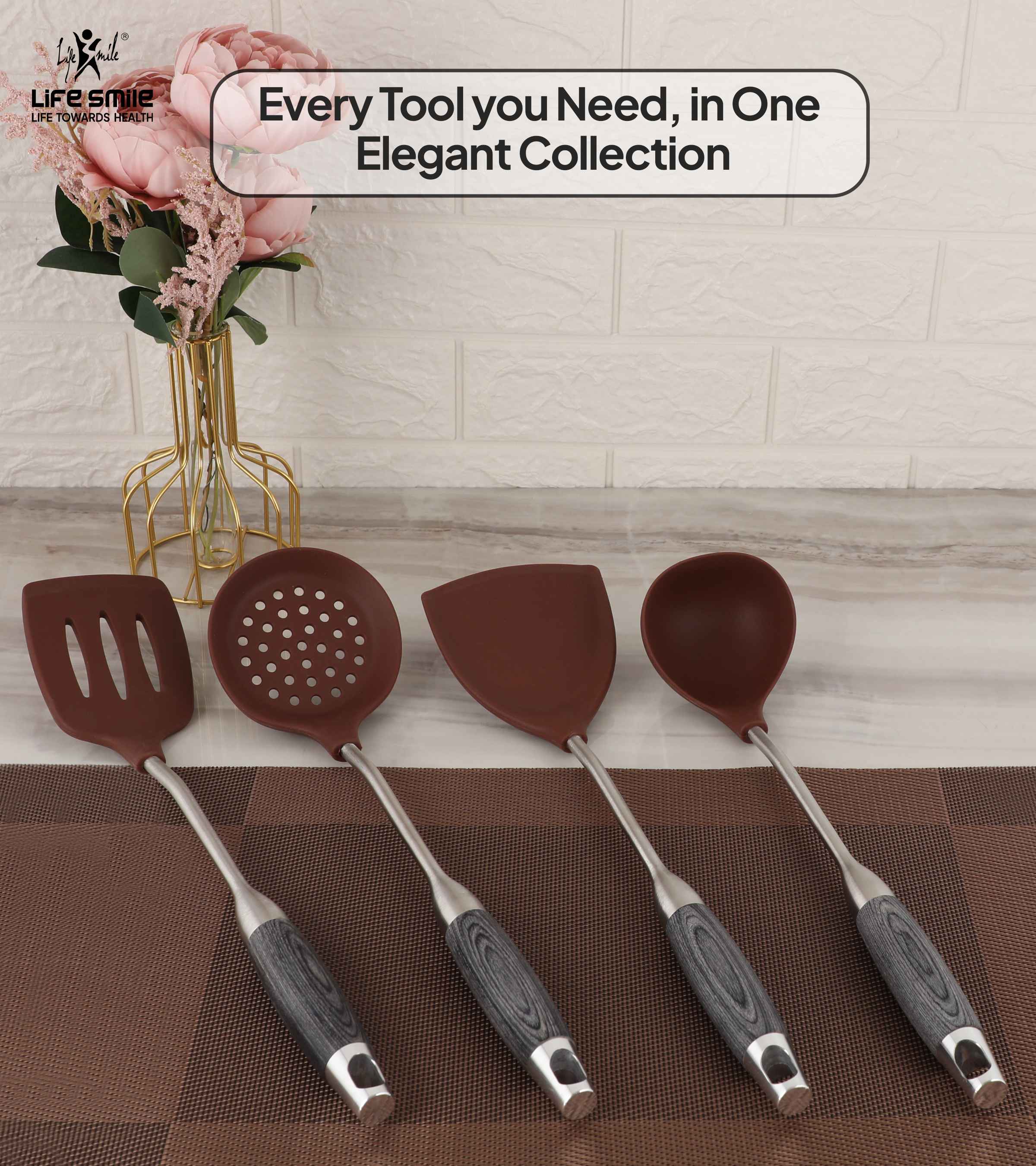 Silicone Kitchen Tools Utensils for Cooking with Skimmer