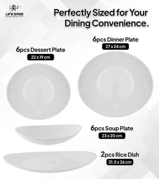 Dinner Set White Color 20 Pieces Dinnerware for Kitchen