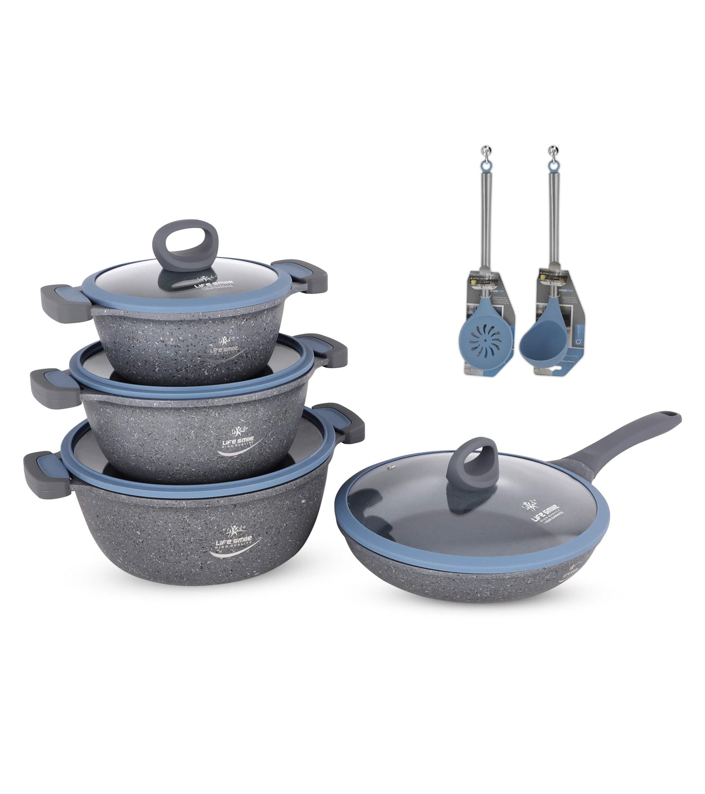 Cookware Set 16 Pieces Titanium Granite Non Stick Coating