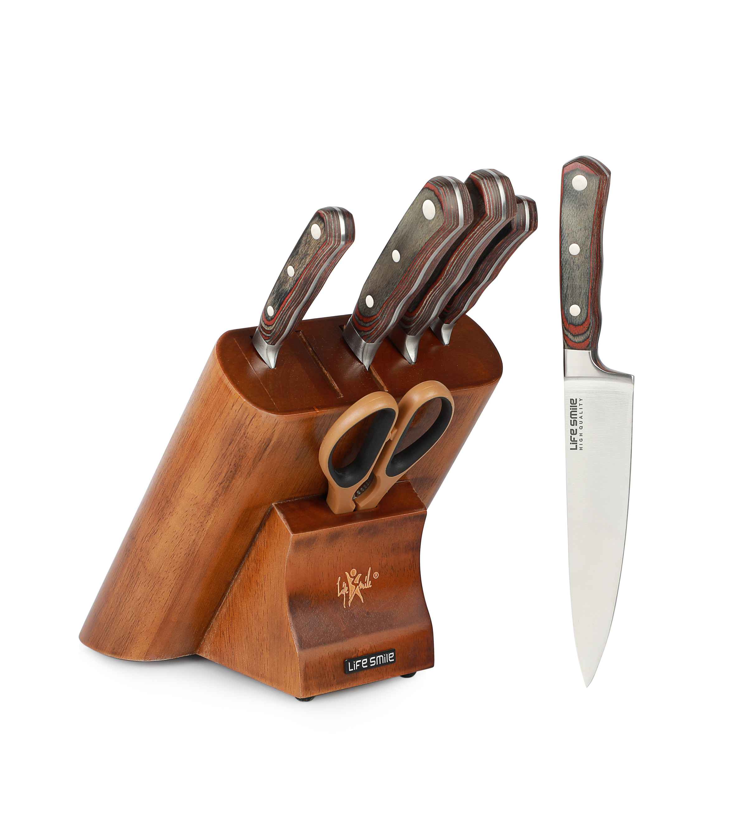 Kitchen Knife Set with Stand Stainless Steel Chef Knife