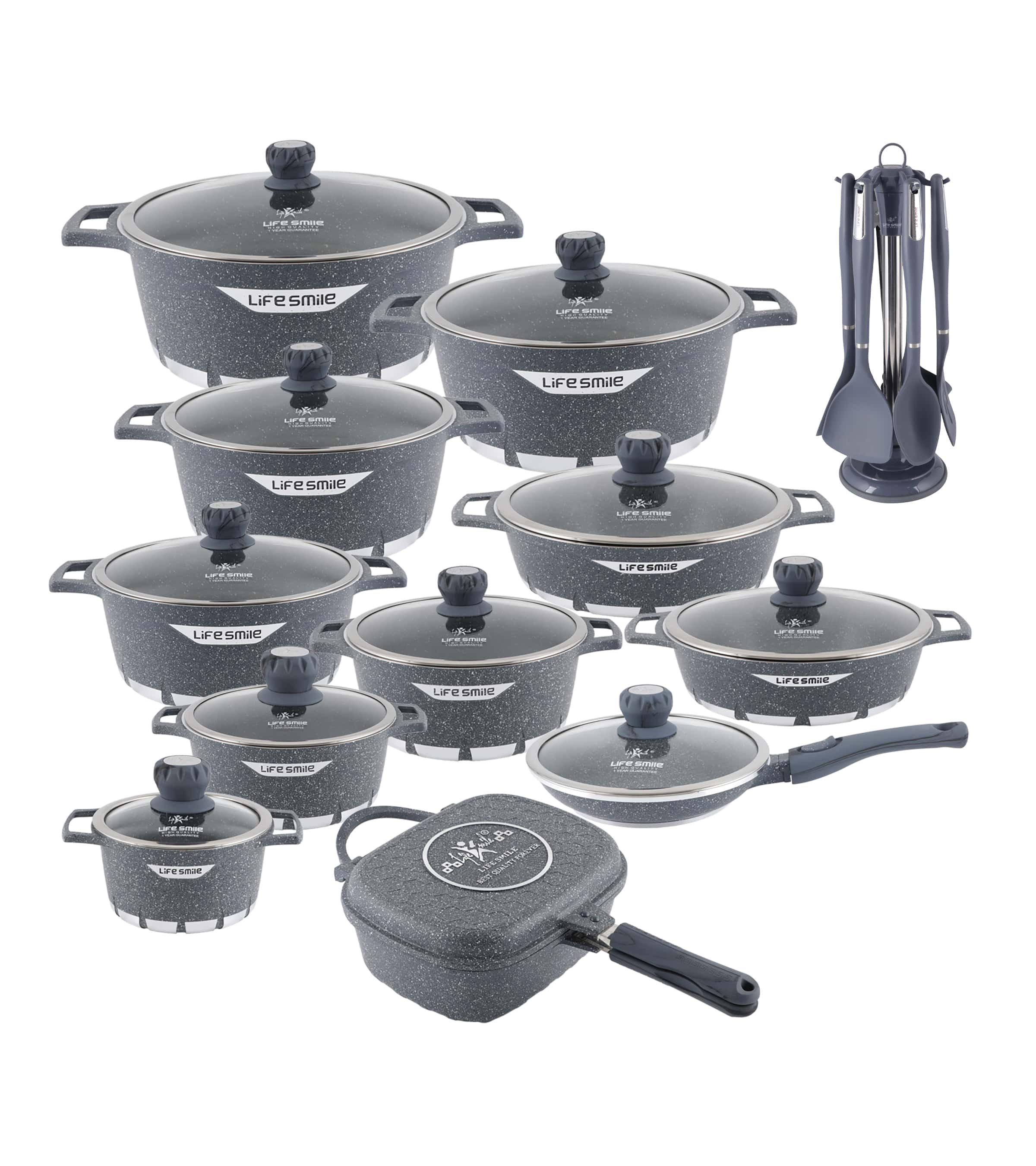 Cookware Set 29 Pieces Non Stick Multi Layer Granite Coating