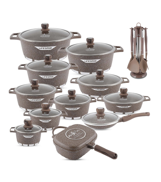 Cookware Set 29 Pieces Non Stick Multi Layer Granite Coating