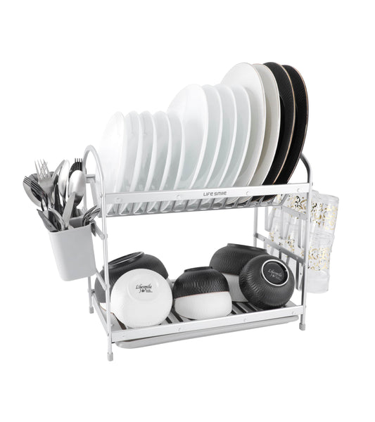 Aluminium Dish Rack 2 Tier with Anti-Slip Rubber Fleet