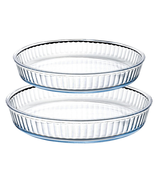 Round Glass Baking Dish Oven Safe Tray Heat Resistant