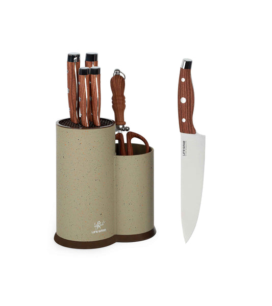 Knife Set with Stand High Quality Kitchen Equipment