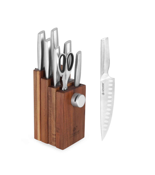 Knife Set for Cooking with Magnetic Knife Blocks